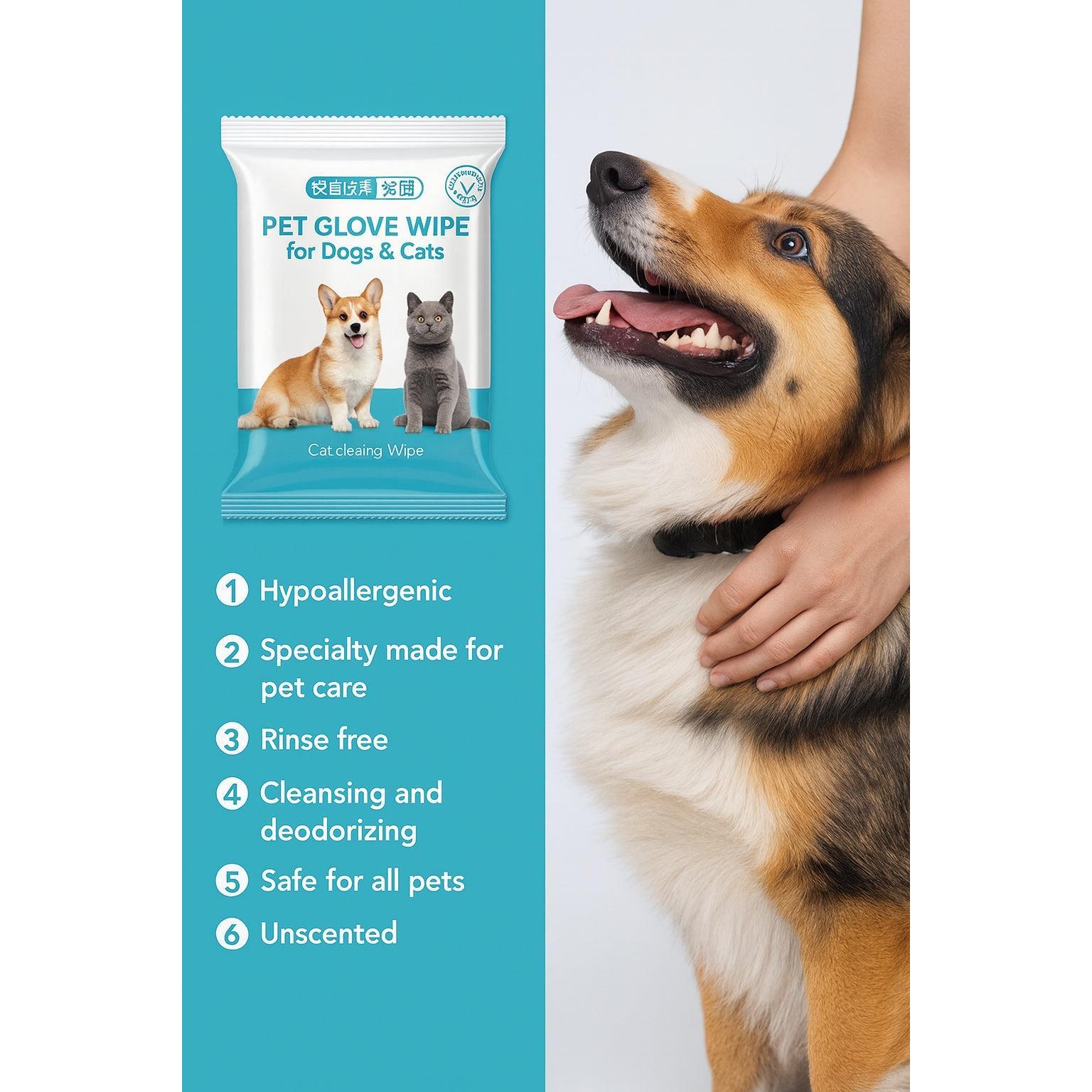 Pet Glove Wipes for Dogs & Cats